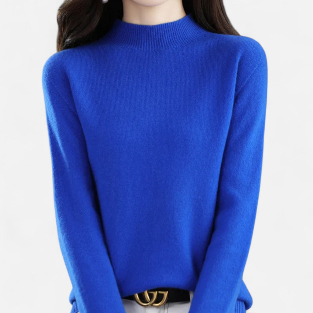 Women's Fall Winter Pure Wool Half Turtleneck Sweater