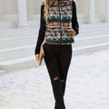 Women's Eye-Catching Print Zip-Up Vest