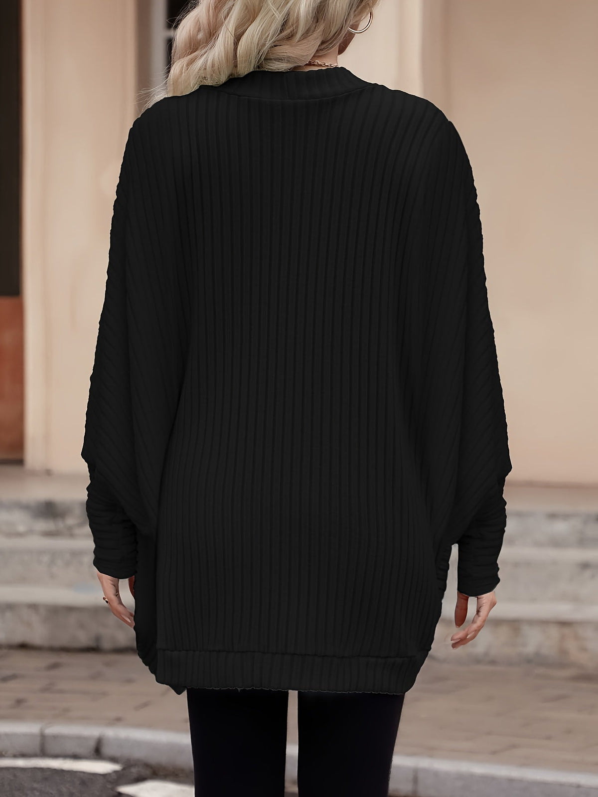 Women's Throw-On Rib Knit Wrap Cardigan