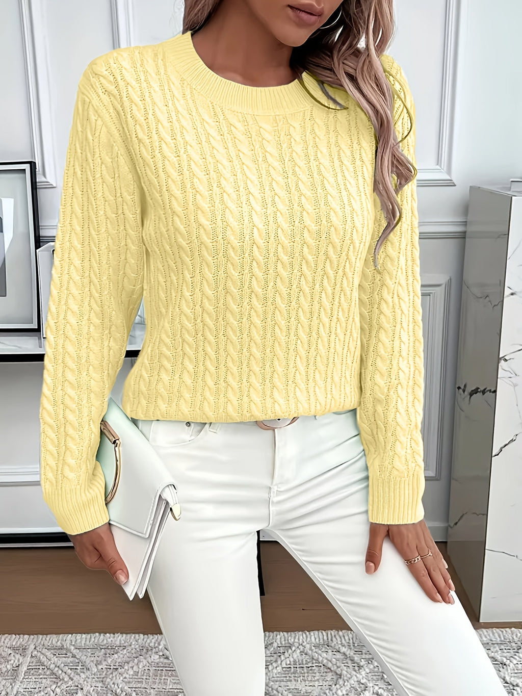 Women's Easy-Fit Classic Cable Sweater