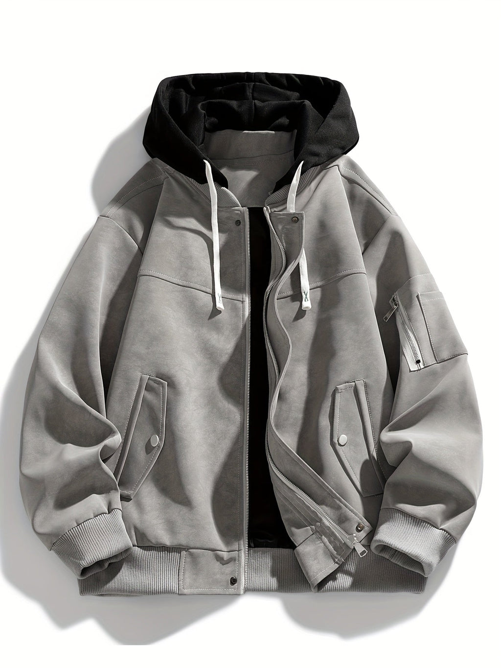 Men's Easy Fit Hoodie Style Zip Jacket with Pocket