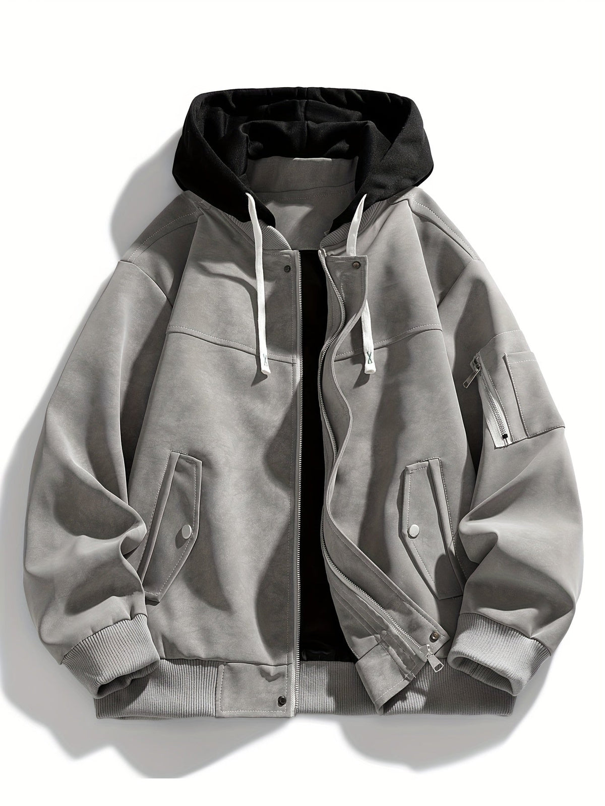 Men's Easy Fit Hoodie Style Zip Jacket with Pocket