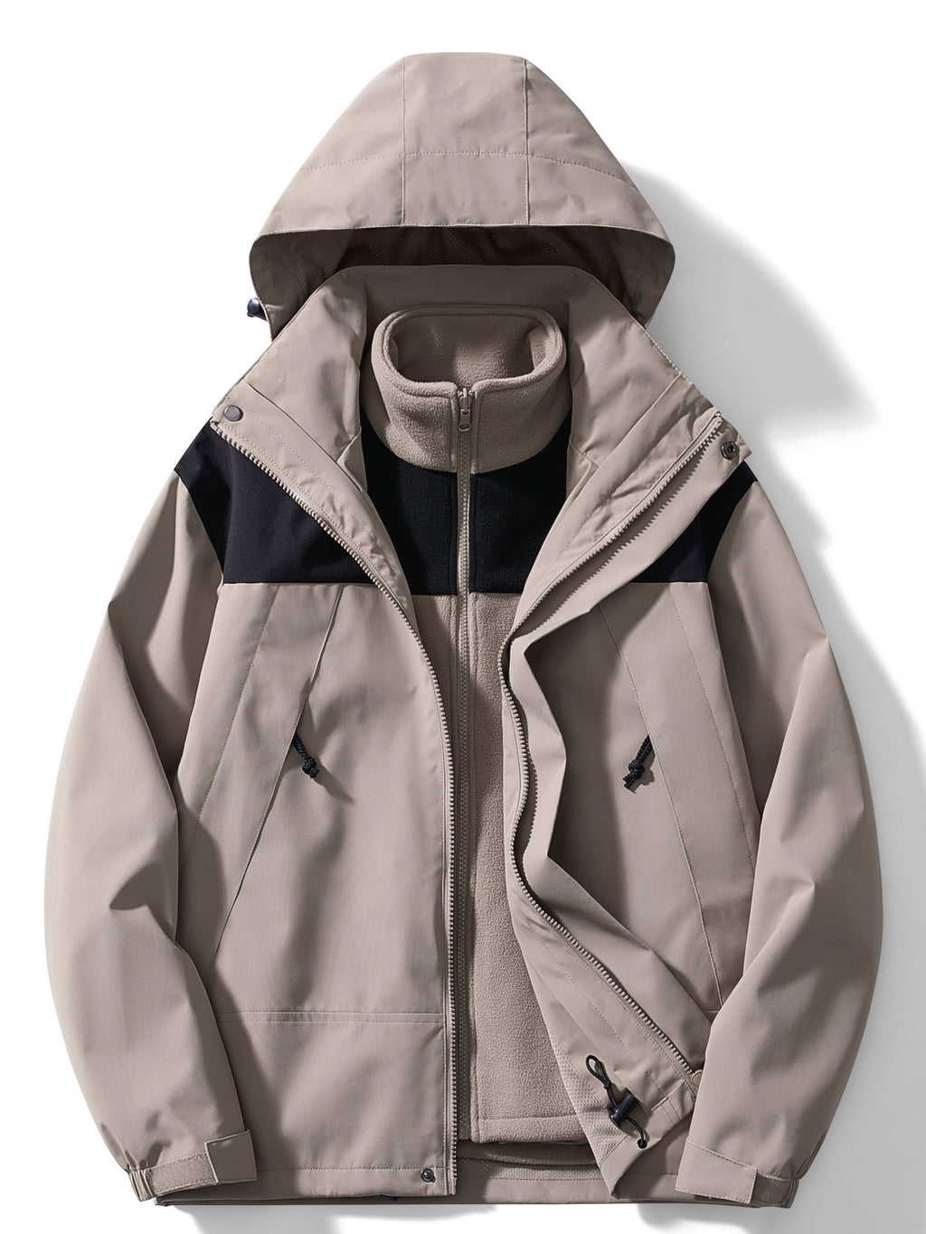 Men's 3-in-1 Hooded Coat with Removable Inner Jacket