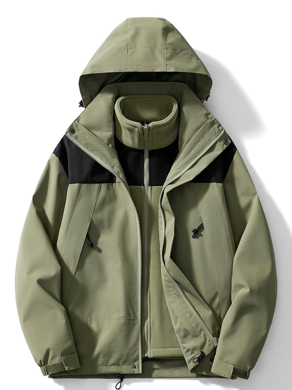 Men's 3-in-1 Hooded Coat with Removable Inner Jacket
