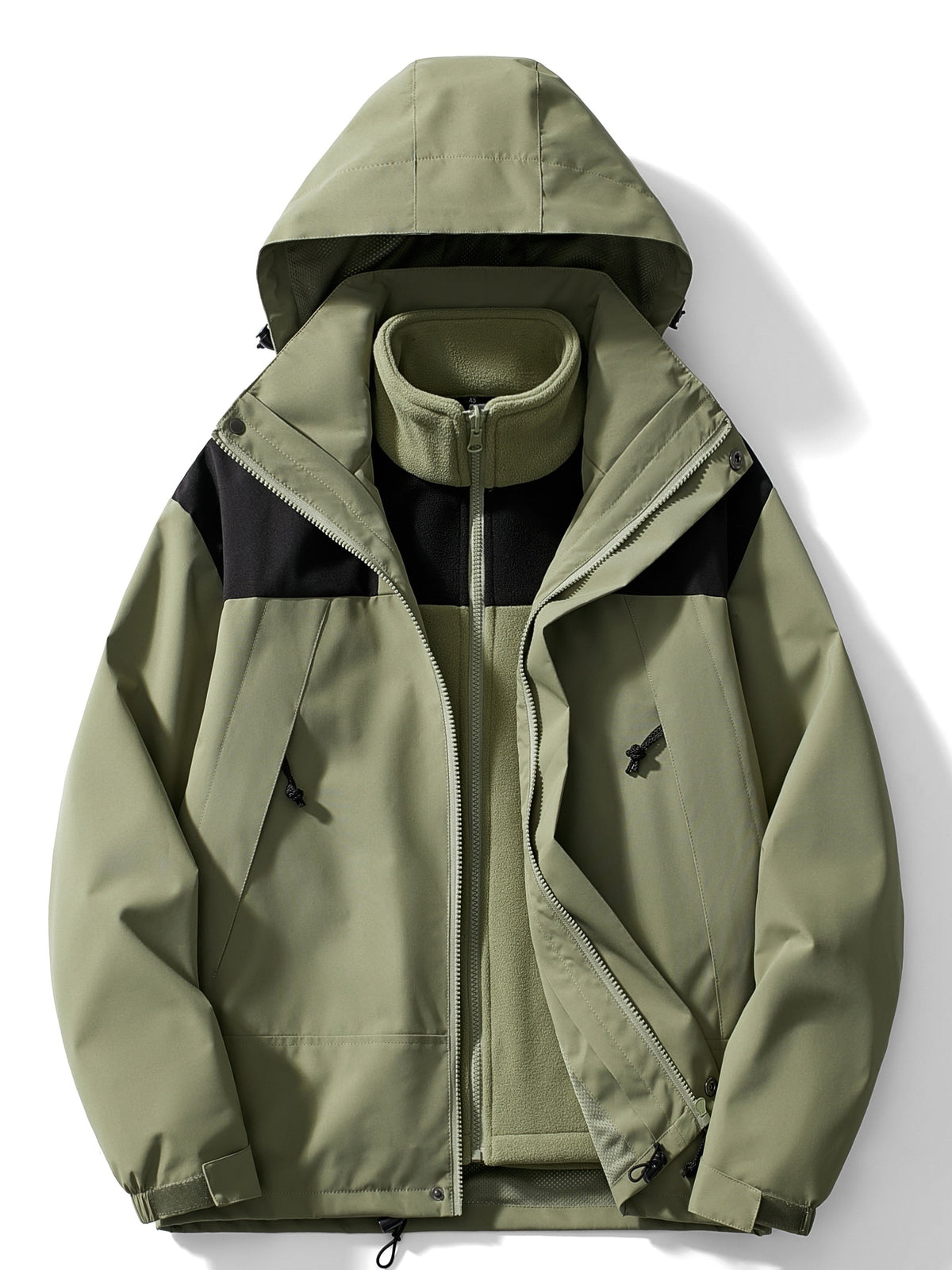 Men's 3-in-1 Hooded Coat with Removable Inner Jacket