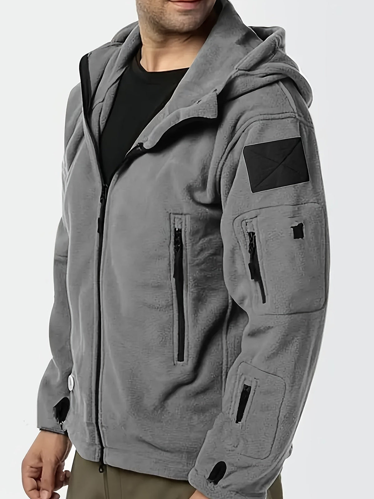 Men's Tough Insulated Hooded Jacket with Zip Pockets