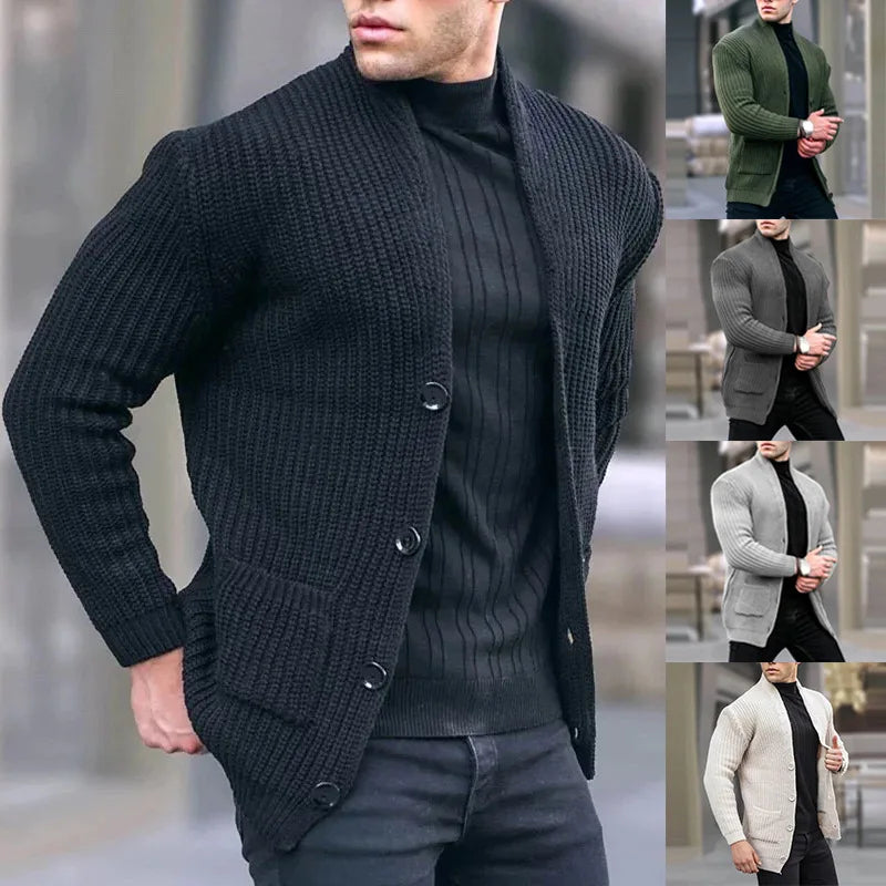 Men's Easy Fit City Wear Pocketed Sweater Cardigan