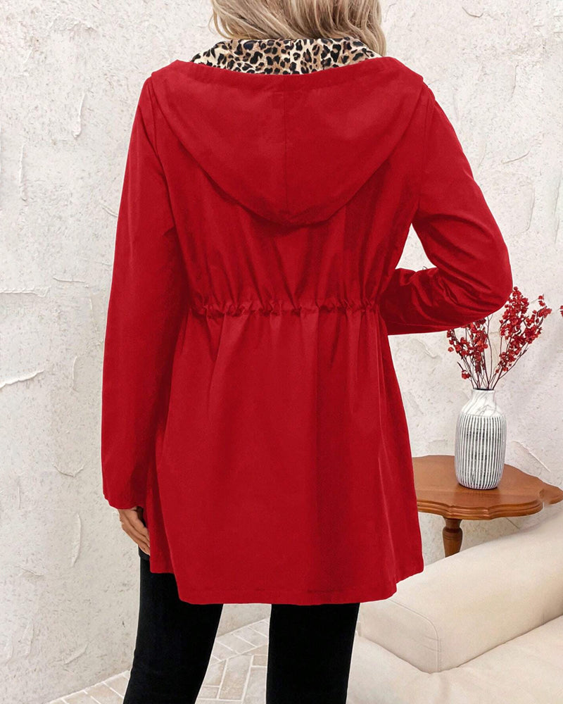Women's Oversized Reversible Animal Print Zip-Front Coat