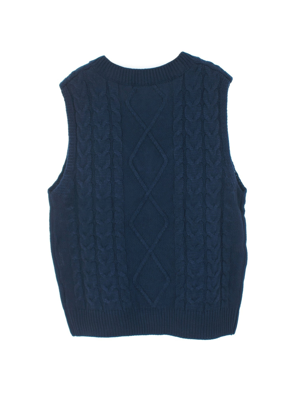 Women's Layering Knit Vest with Cable Pattern