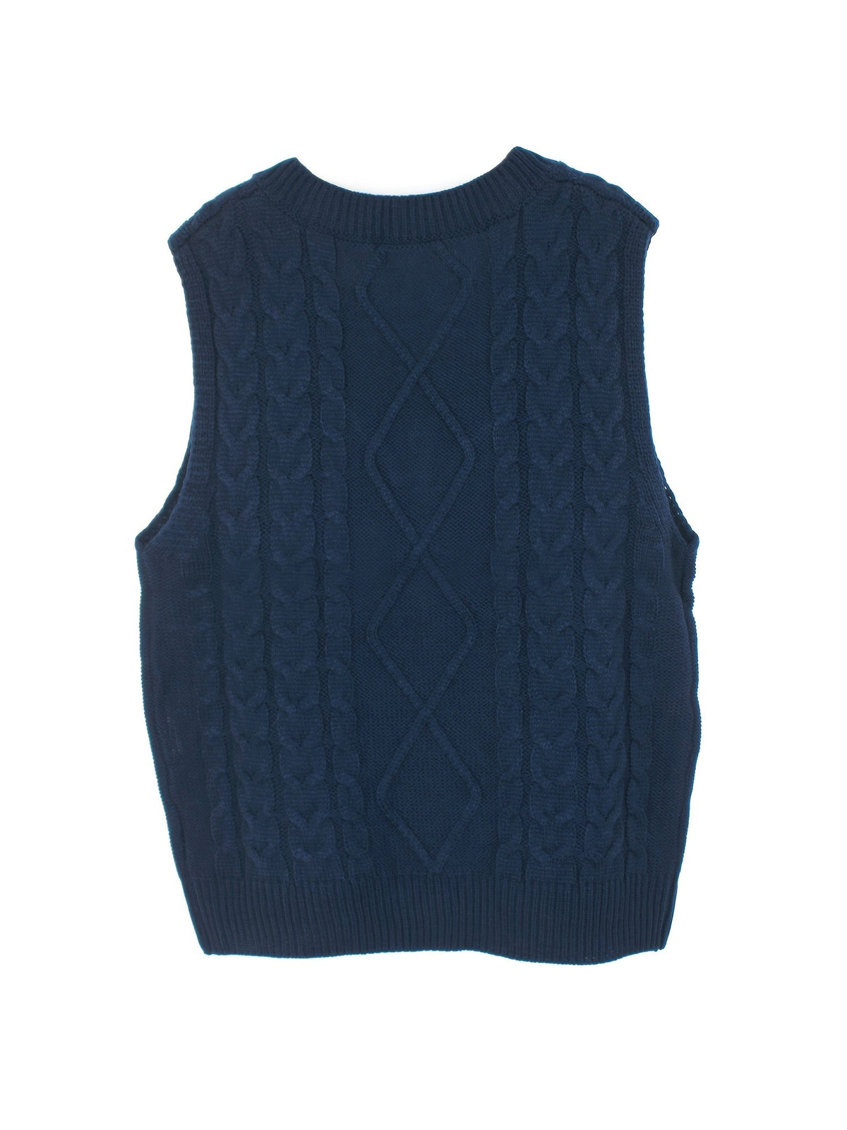 Women's Layering Knit Vest with Cable Pattern
