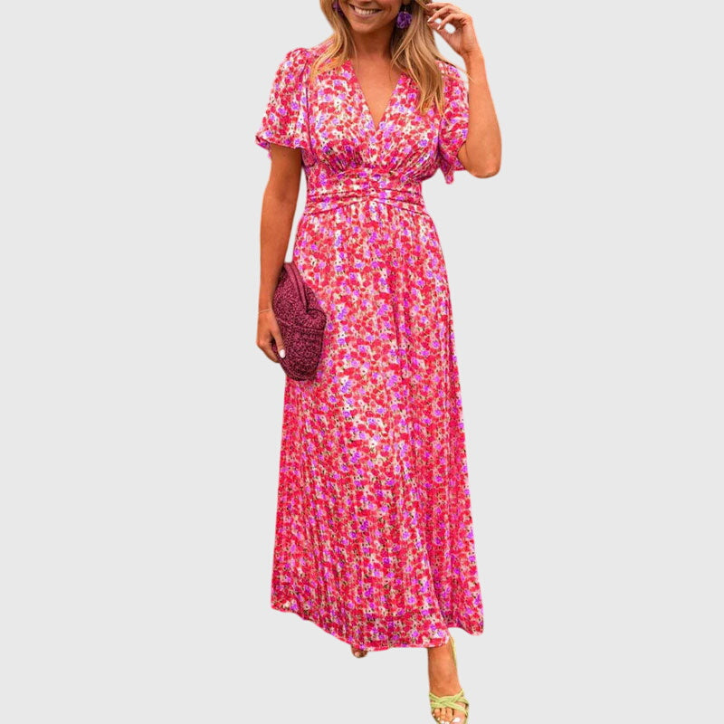 Women's Wrap Style Flattering Long Dress