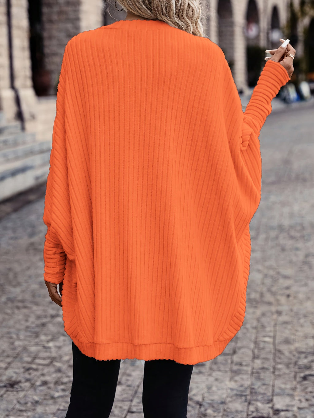 Women's Throw-On Rib Knit Wrap Cardigan