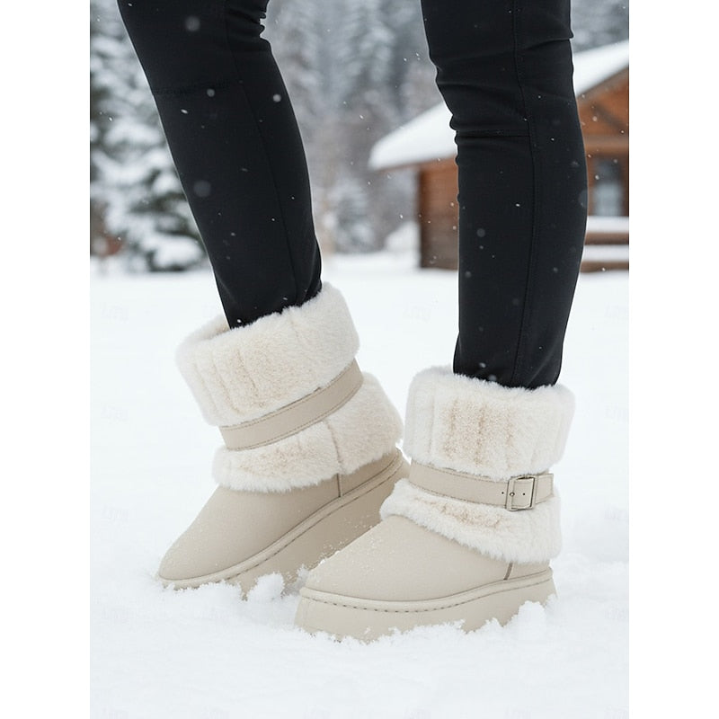 Women's Soft Cushioned Ankle Boots with Fur Trim