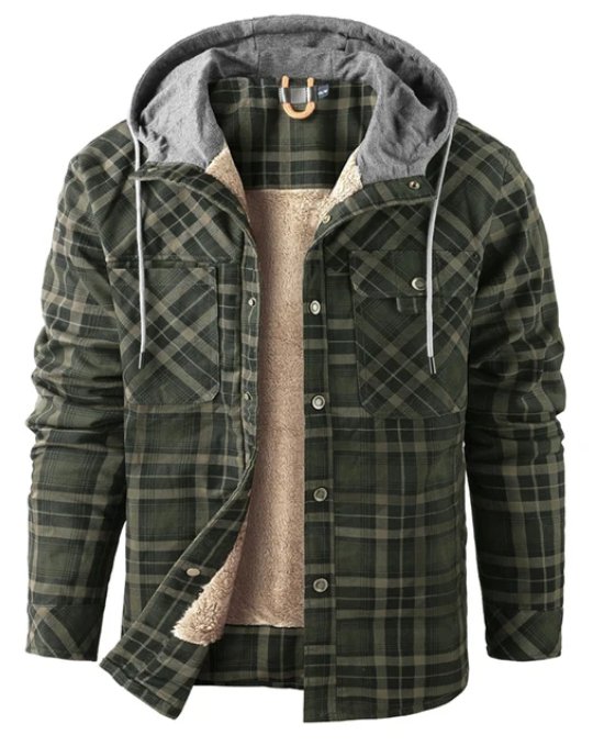 Men's Plush Lined Printed Shell Jacket