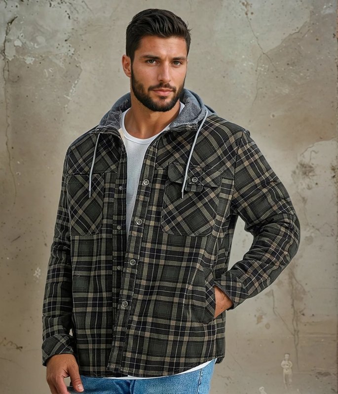 Men's Plush Lined Printed Shell Jacket