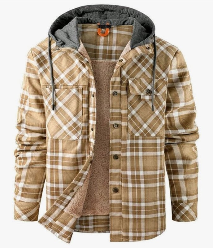 Men's Plush Lined Printed Shell Jacket
