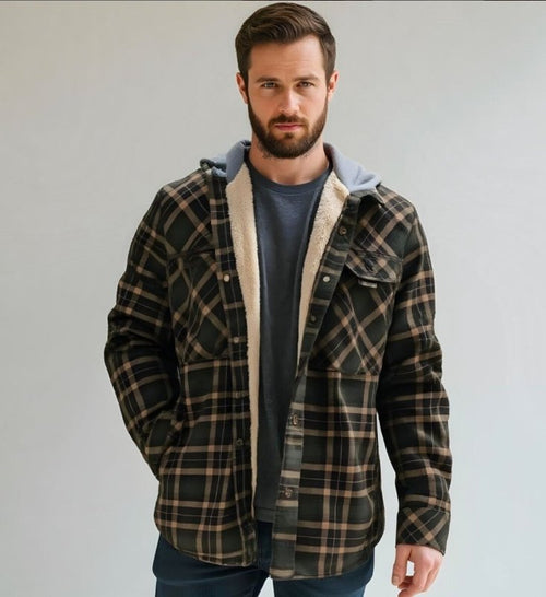 Men's Plush Lined Printed Shell Jacket