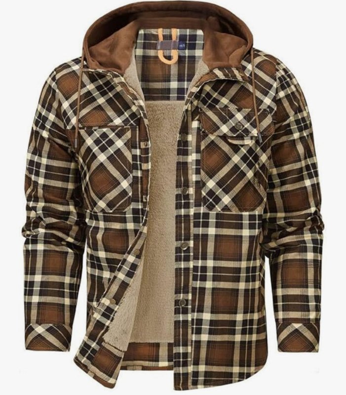 Men's Plush Lined Printed Shell Jacket
