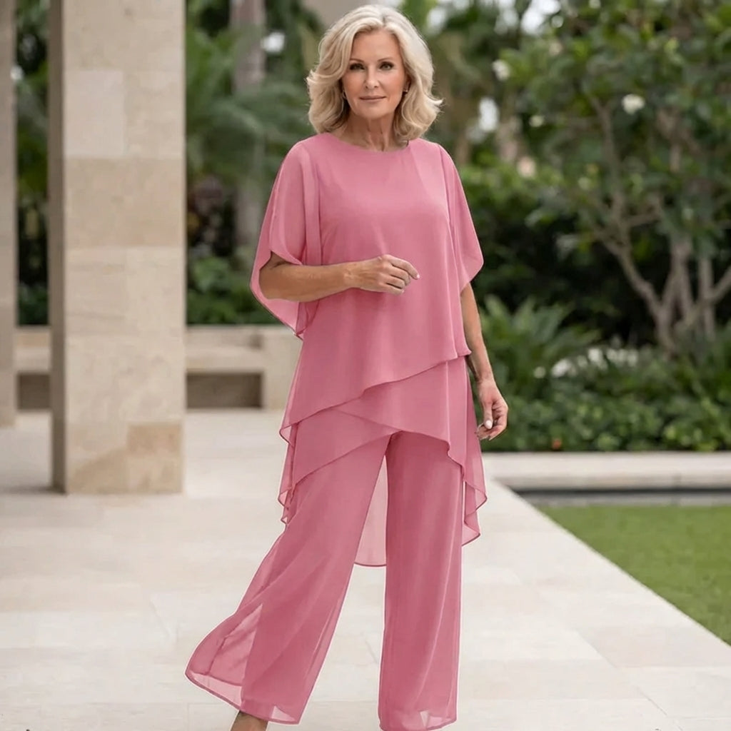 Women's Draped Evening Brunch Palazzo Two Piece Set