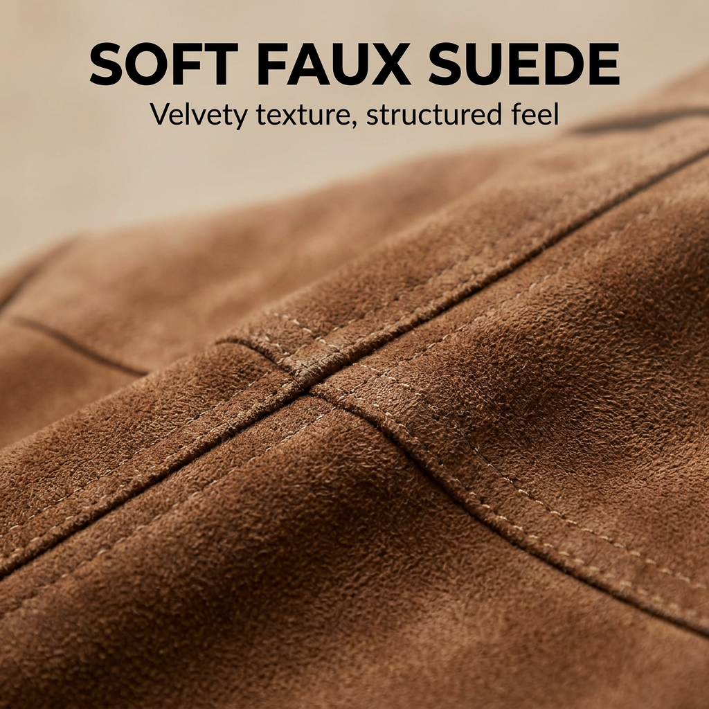 Women's Soft Suede Buttoned Blazer for Work