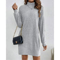 Women's High Neck Ribbed Everyday Sweater Dress