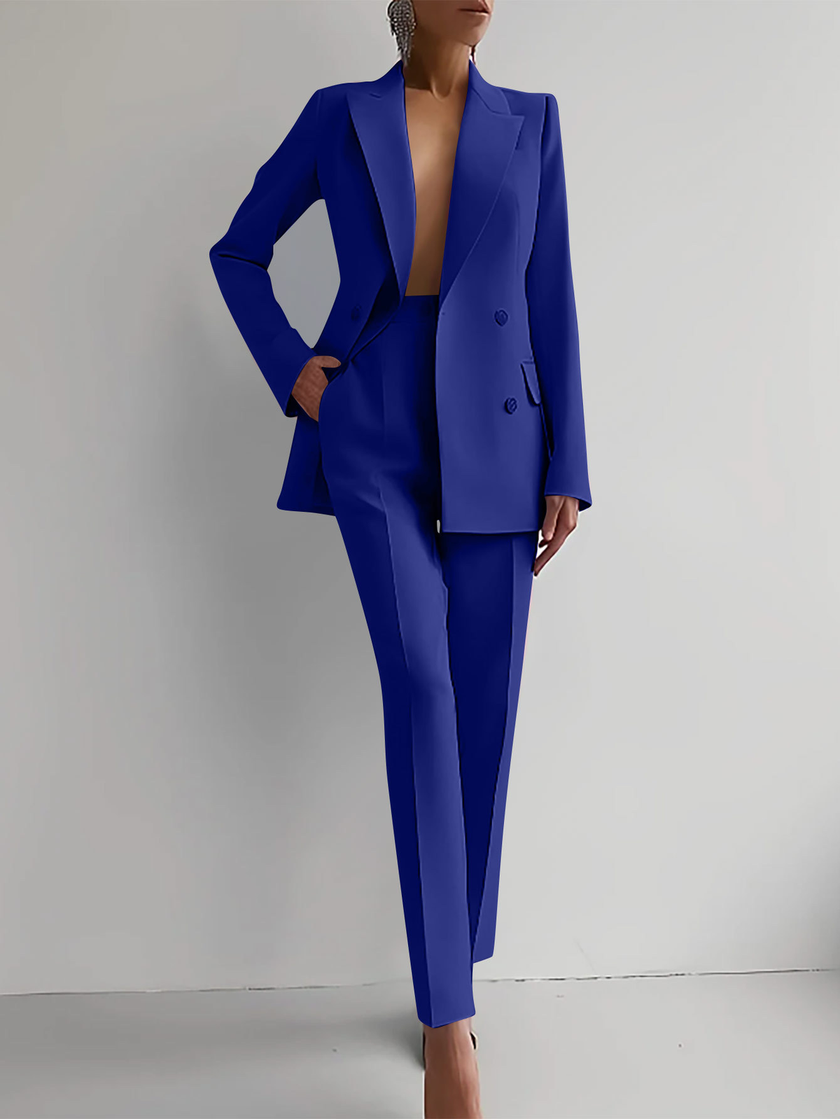 Women's Matching Double Breasted Formal Pantsuit Set