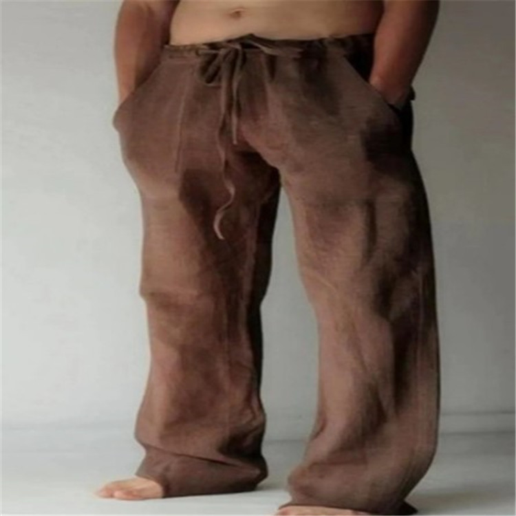 Men's Loose Drawstring Waist Everyday Wide Pants