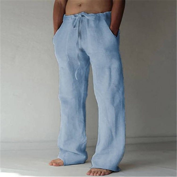 Men's Loose Drawstring Waist Everyday Wide Pants