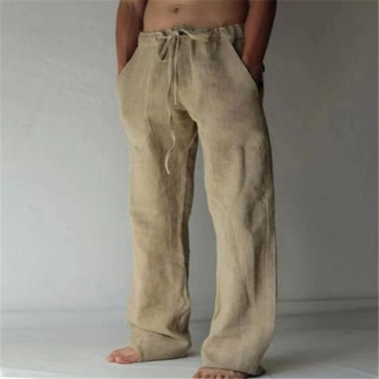 Men's Loose Drawstring Waist Everyday Wide Pants