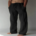 Men's Loose Drawstring Waist Everyday Wide Pants