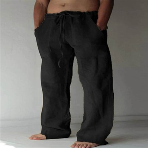 Men's Loose Drawstring Waist Everyday Wide Pants