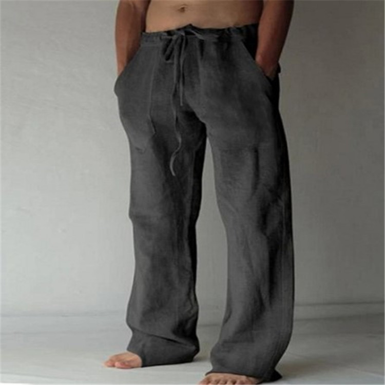 Men's Loose Drawstring Waist Everyday Wide Pants