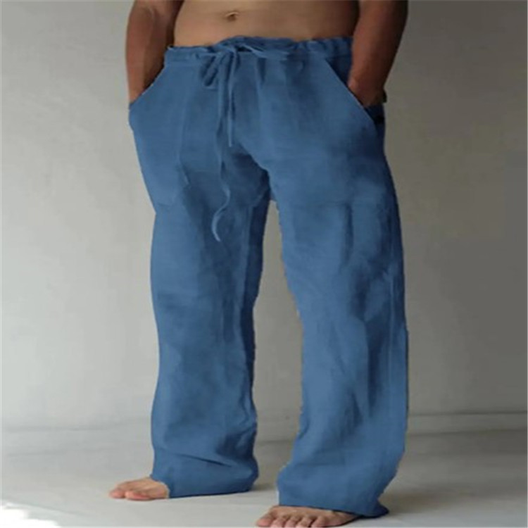 Men's Loose Drawstring Waist Everyday Wide Pants