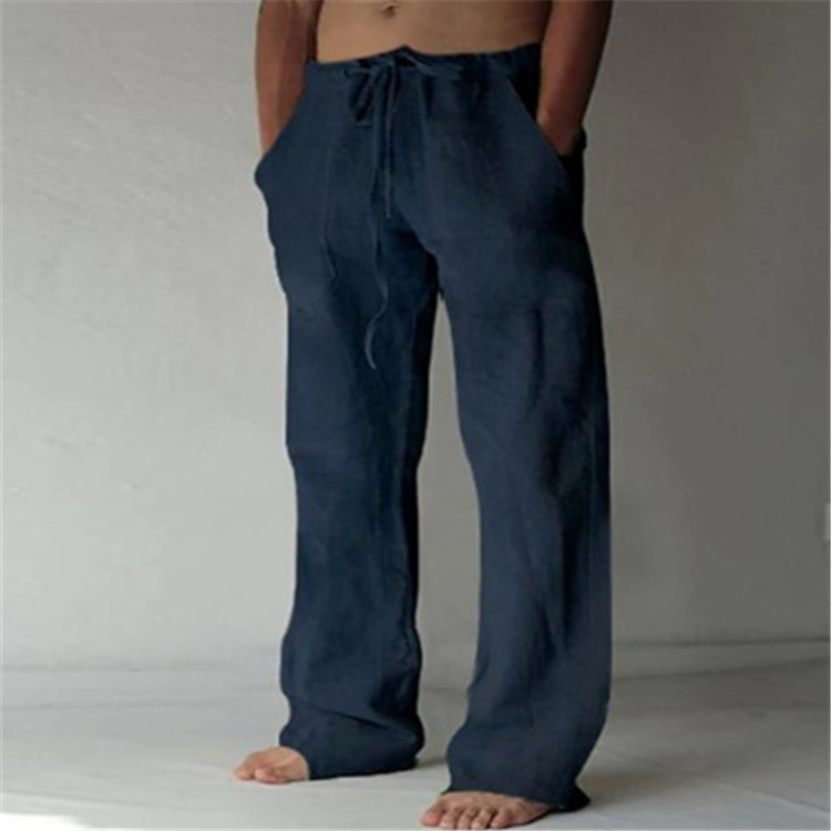 Men's Loose Drawstring Waist Everyday Wide Pants