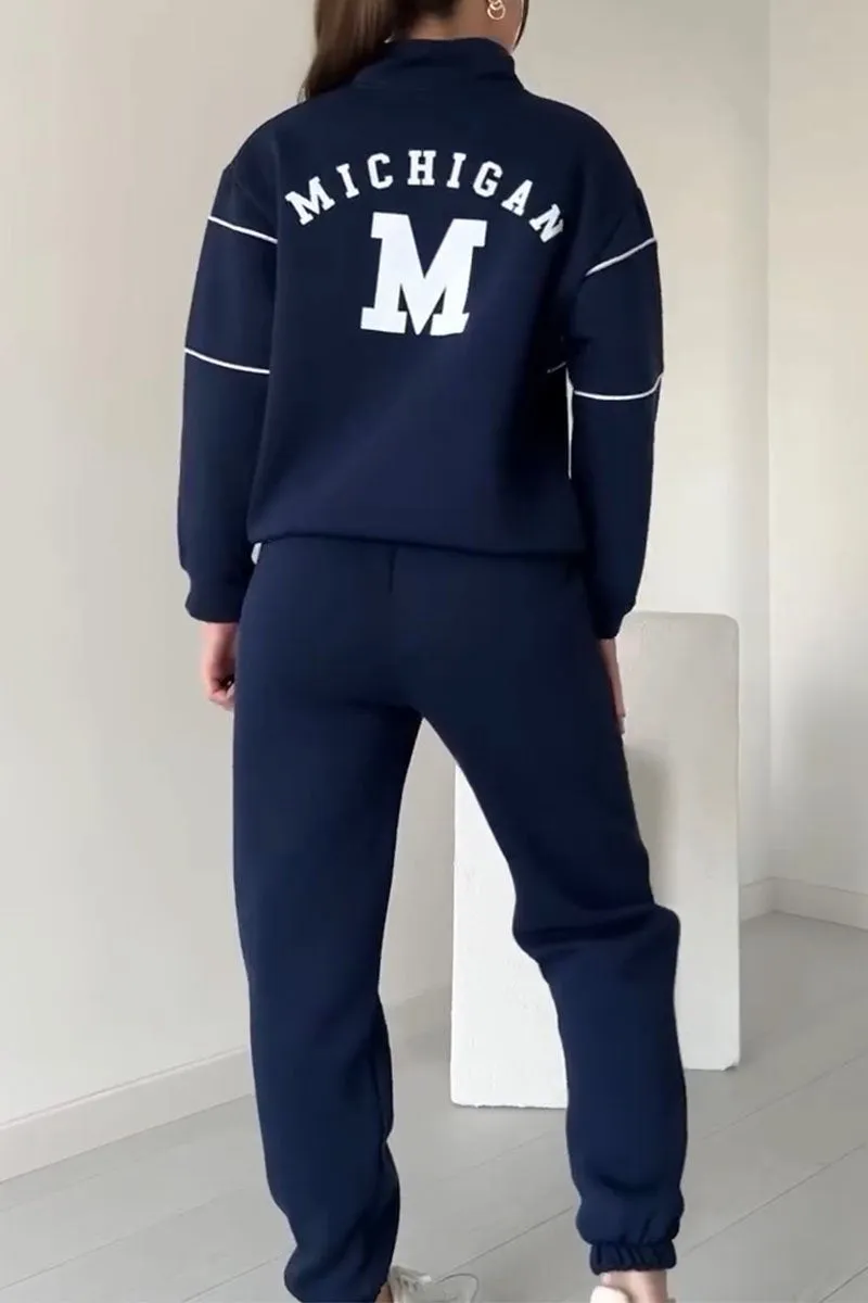 Women's Easy Travel Errand Half-Zip Jogger Outfit Set