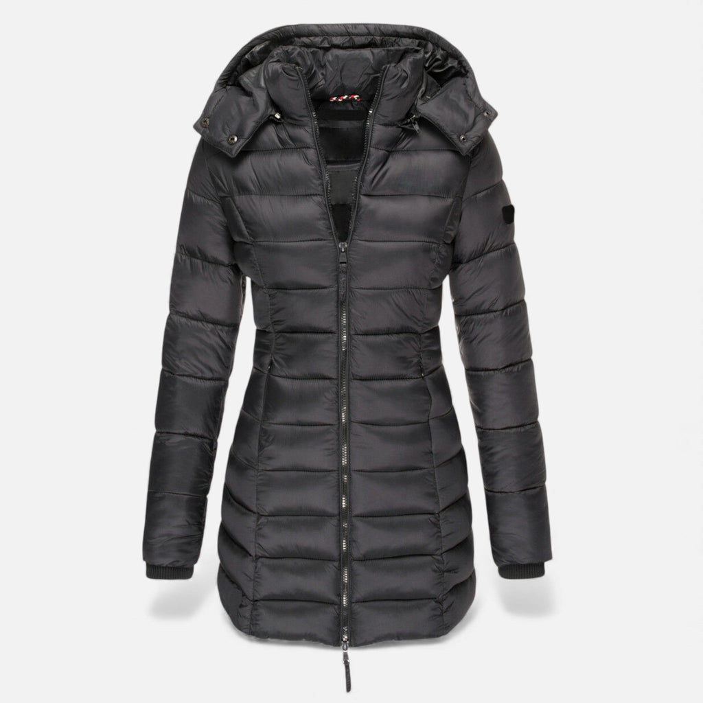 Women's Tailored Quilted Puffer Jacket in Mid Length