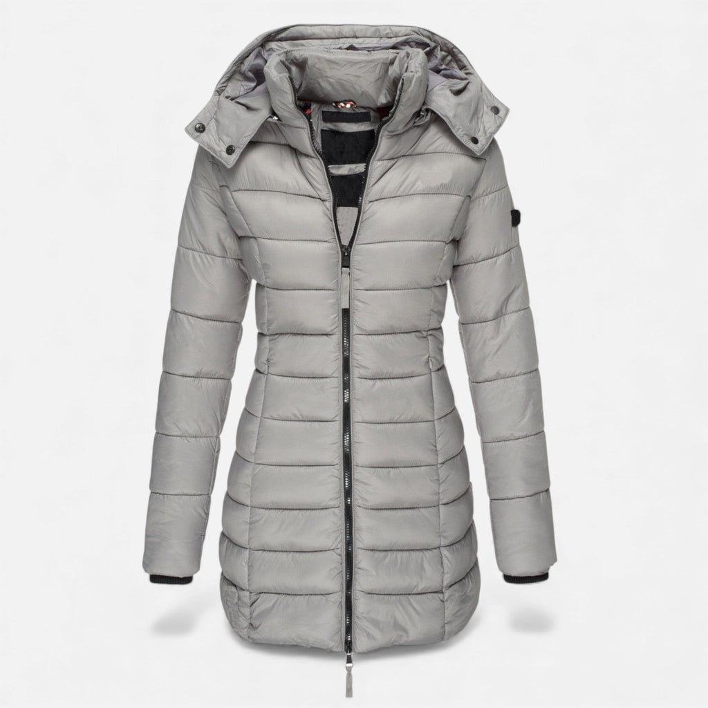 Women's Tailored Quilted Puffer Jacket in Mid Length