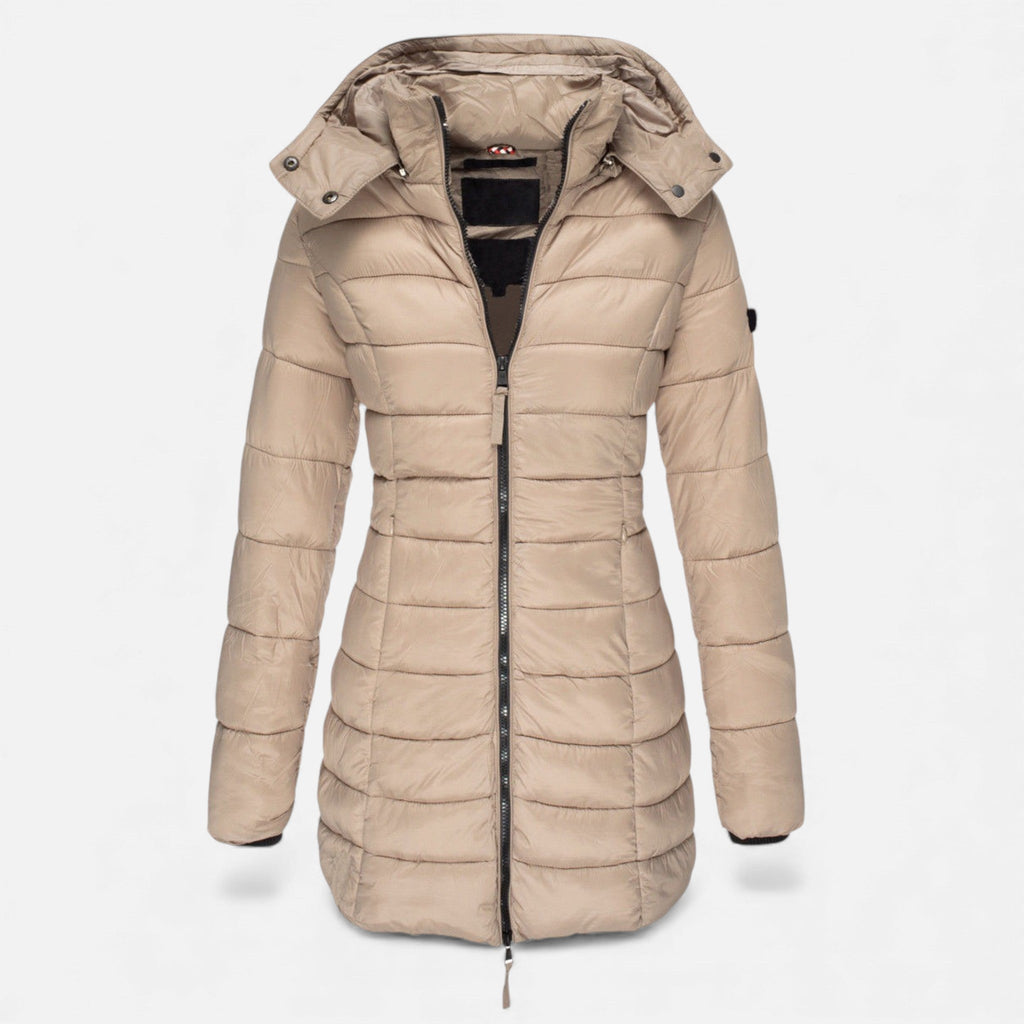 Women's Tailored Quilted Puffer Jacket in Mid Length