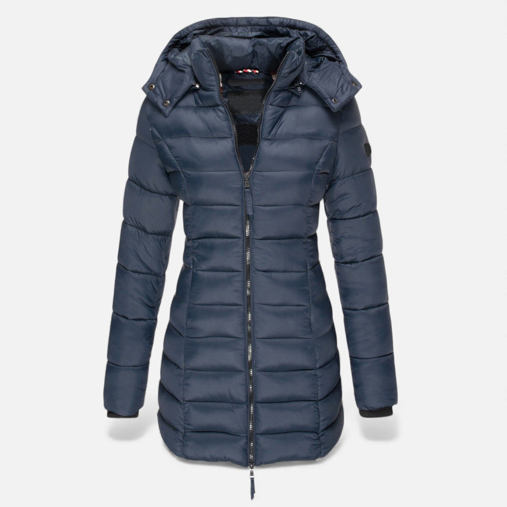 Women's Tailored Quilted Puffer Jacket in Mid Length
