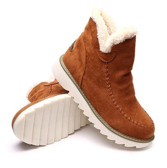 Women's Warm Fur-Lined Winter Platform Ankle Boots