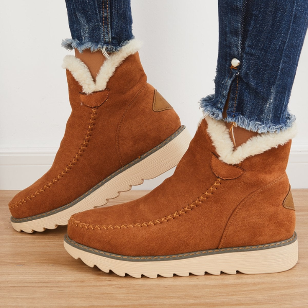 Women's Warm Fur-Lined Winter Platform Ankle Boots