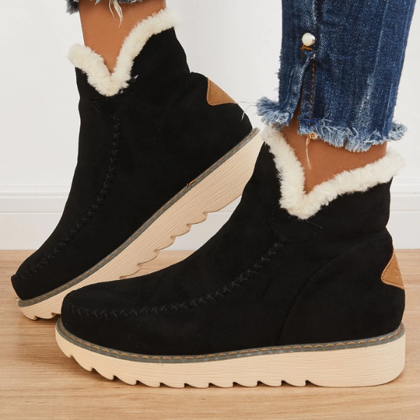 Women's Warm Fur-Lined Winter Platform Ankle Boots