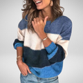 Women's Casual Striped Block-Pattern Sweater