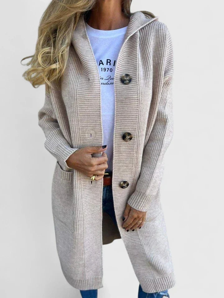 Women's Roomy Longline Cardigan with Front Pockets