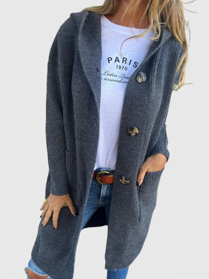 Women's Roomy Longline Cardigan with Front Pockets
