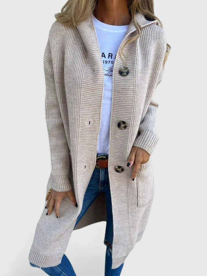 Women's Roomy Longline Cardigan with Front Pockets