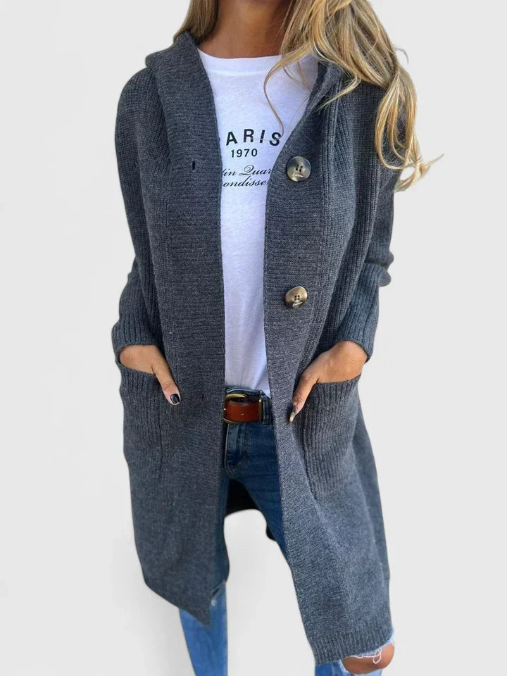 Women's Roomy Longline Cardigan with Front Pockets