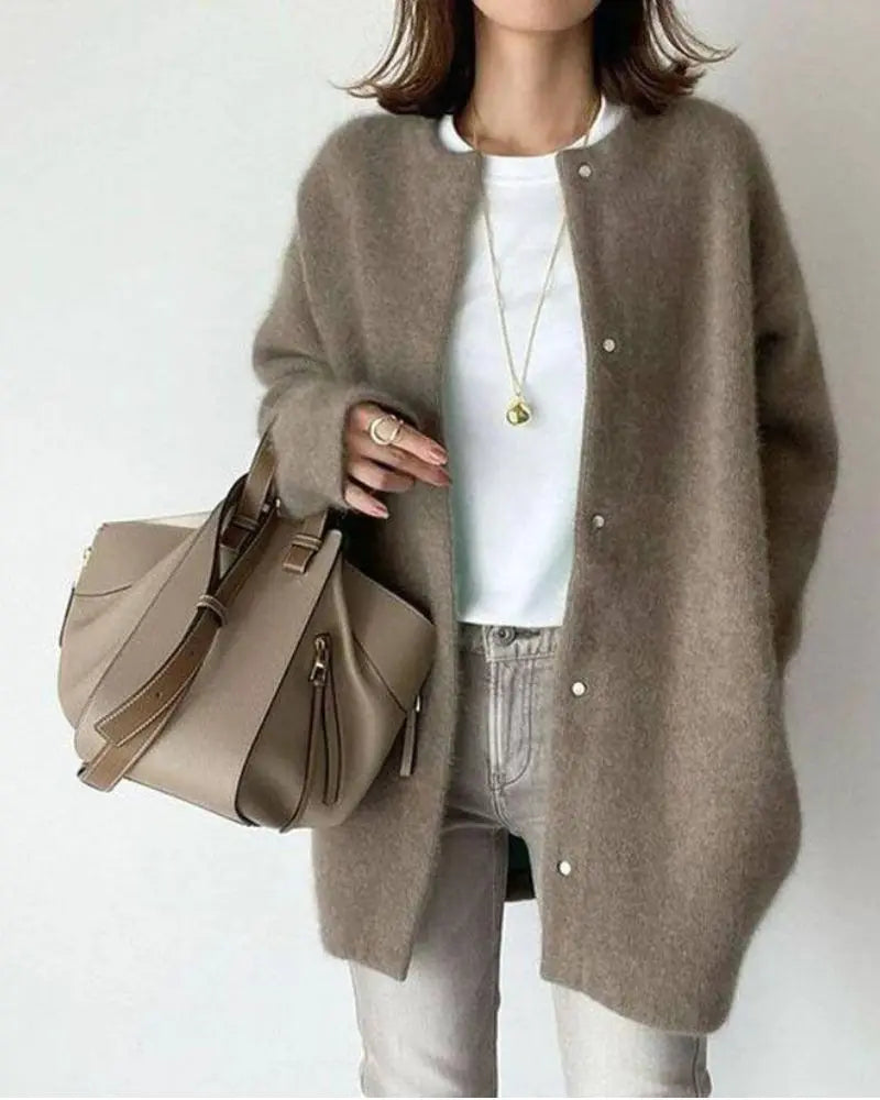 Women's Warm Premium Wool-Blend Knit Sweater Cardigan
