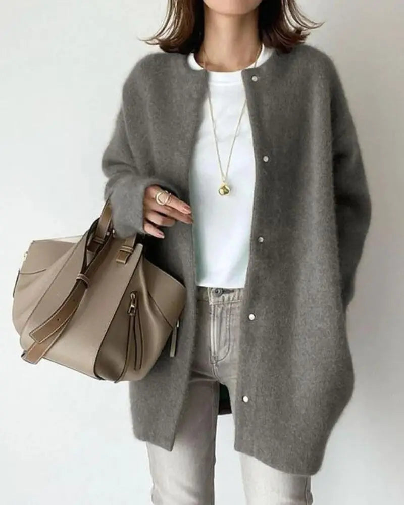 Women's Warm Premium Wool-Blend Knit Sweater Cardigan