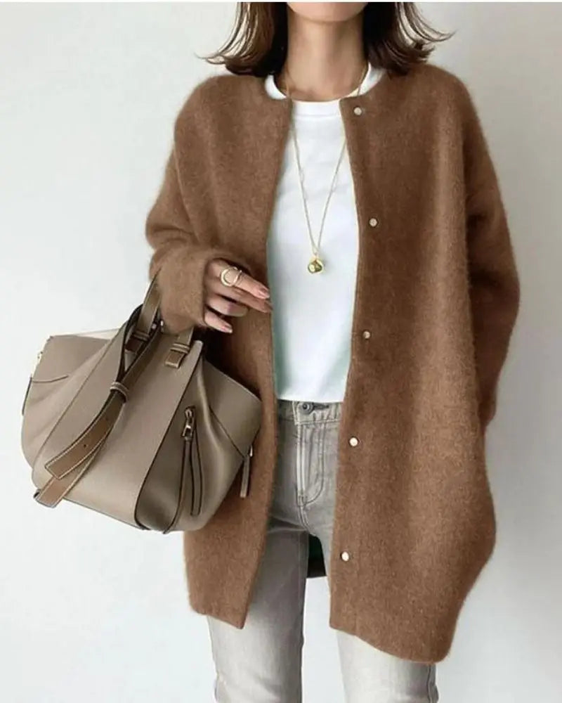 Women's Warm Premium Wool-Blend Knit Sweater Cardigan